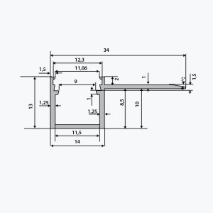 TEMPOLISTEL® B116 Ravni LED profil - Slika 2